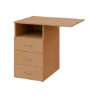 BKC 1 - 82 kontejner přístavný, levý, 3-zásuvkový/nika, deska protažená 18 mm, centrální zámek, 750x